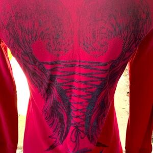 Harley Davidson T-Shirt Women Corset Pink Wings